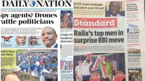 kenyan newspapers review  march  odm  slow  bbi referendum push tukocoke