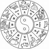Coloring Chinese Pages Zodiac Year Animal Astrology Print Colouring Animals Printable Signs Kids Tigers Crafts Popular sketch template
