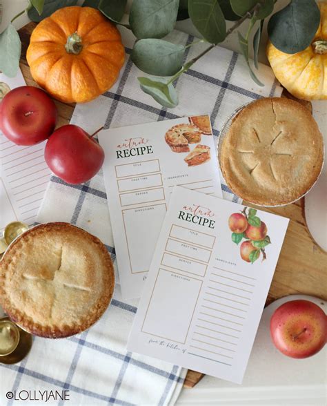 printable fall recipe cards lolly jane
