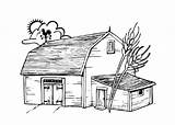 Coloring Barn Pages Cartoon Old Farms Template sketch template