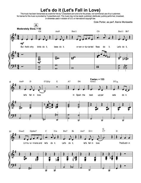 tunescribers let s do it let s fall in love sheet music