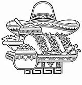 Coloring Mexican Mayo Food Cinco Fiesta Pages Printables National Color Childrens sketch template