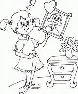Mom Hanging Coloring Girl Finished sketch template