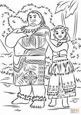 Coloring Moana Pages Tui Sina sketch template
