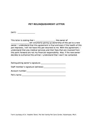 relinquish ownership  property letter fill  sign printable