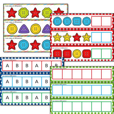 patterns pre kpreschool math centers lifeovercs