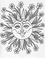 Coloring Pages Psychedelic Print Sun Getcolorings Printable Awesome sketch template