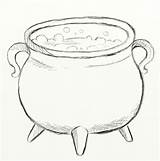 Cauldron Drawing Draw Sketch Clipart Witch Halloween October Drawings I365art Witches Easy Step Illustration Boiling Potter Harry Sketches Handles Side sketch template