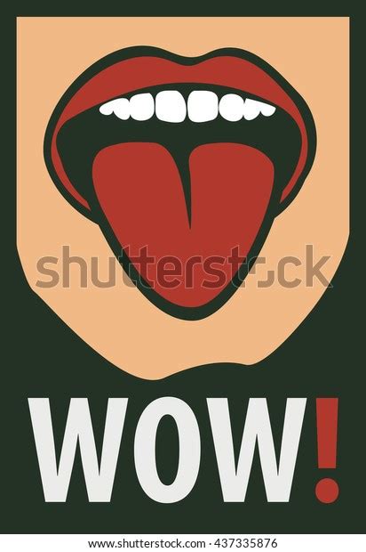 Vector Drawing Women Mouth His Tongue Stock Vector Royalty Free 437335876