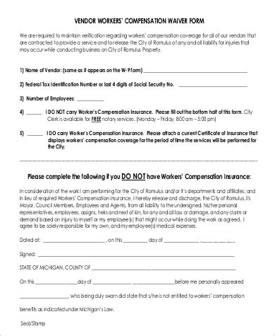 sample workers compensation forms  ms word