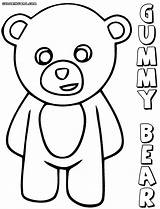 Gummy Bear Coloring Pages Bears Printable Print Colouring Clipart sketch template