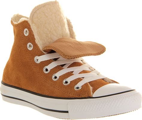 converse  star shearling high top trainers beige  beige lyst