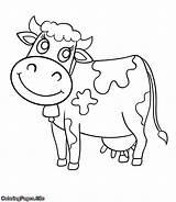 Cow Coloring Pages Cartoon Cute Kids Farm Animals ציעה Printable Animal Colour Coloringpages Site Print דפי Sheets חיות פרה דף sketch template