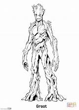Groot Coloring Galaxy Guardians Pages Drawing Baby Printable Cartoon Popular sketch template