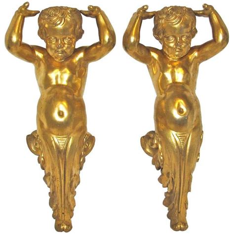 french dore bronze putti cherub architectural garniture