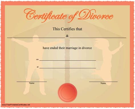 printable divorce certificate templates word  templatedata