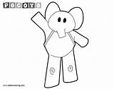 Pocoyo Coloring Pages Elephant Printable Adults Kids sketch template