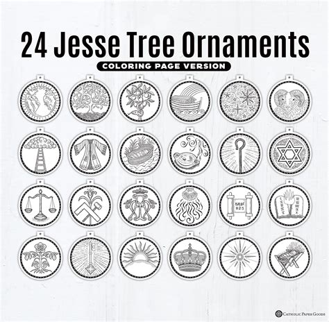 jesse tree printable ornaments  coloring page ornaments