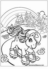 Coloring Pony Pages Little Rainbow Print Color Play Online sketch template