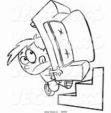 Coloring Moving Stairs Heavy Cartoon Pages Sofa Couch Boy Vector Outline 1024 Designlooter Clipart Getdrawings Getcolorings Chairs Color 63kb Printable sketch template