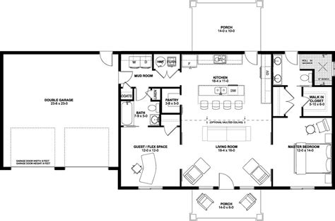small ranch style house plans  open floor plan floor roma