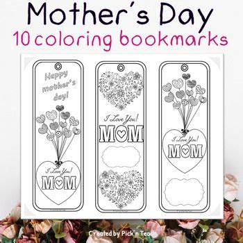 mothers day coloring bookmarks  pickn teach teachers pay