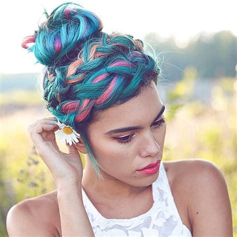 unicorn hair color trend colorful hair color trends teen vogue