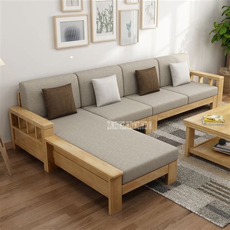 living room  shape sofa set  dual purpose home solid wood