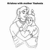 Krishna Coloring Lord Pages Yashodha Toddlers Wonderful sketch template