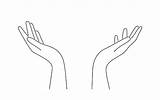 Hands Cupped Outline Hand Drawn Illustration Istock sketch template
