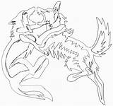 Wolf Fighting Wolves Fire Fight Drawing Ice Getdrawings Vs Anime Step sketch template