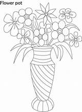 Pot Flower Drawing Coloring Vase Flowers Pages Plant Line Easy Printable Kids Drawings Print Pots Kid Shading Beautiful Colouring Draw sketch template