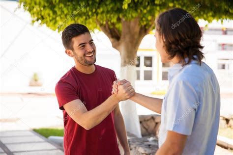 friends greeting   stock photo  tonodiaz