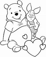 Coloring Pooh Winnie Pages Valentines Piglet Valentine Printable Card Kids Print Topcoloringpages Friends sketch template