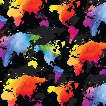 multi colored world map