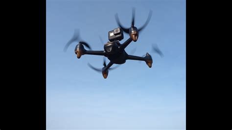 gopro hero  black mounted   hubsan hs drone test flight hero youtube