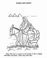 Coloring Pages Jesus Egypt Birth Bible Joseph Flight Printables Testament Clipart Mary Christmas School Kids Flee Into Sunday Crafts Baby sketch template