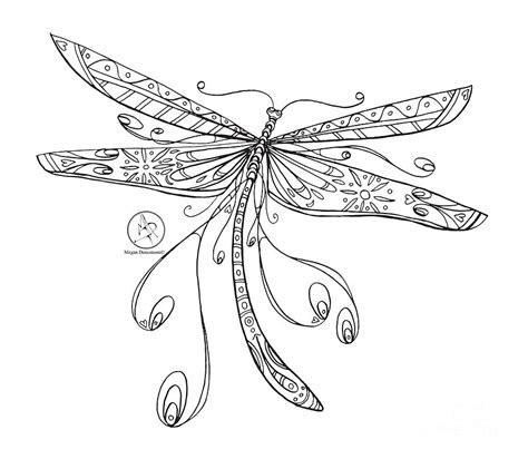 coloring page  beautiful dragonfly drawing  megan duncanson