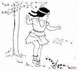 Dancing Girl Coloring First Tree Under Pages Nation Dance Nations Irish Printable Native American Little Popular Santa sketch template