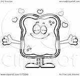 Toast Jam Coloring Cartoon Mascot Loving Clipart Cory Thoman Outlined Vector Royalty Template Pages sketch template