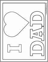 Dad Coloring Pages Fathers Printable Father Heart Colorwithfuzzy Card Print Color Number Kids Happy Fun Make Template Customize Paper sketch template