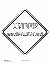 Construction Coloring Signs Tools Templates Sign Pages Caution Printable Traffic Clipart Education Clip Theme Under Colouring Teacher Stop Color Site sketch template