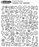 Seek Hide Coloring Printable Pages Rivets Rusty Print Color Activity Sheet sketch template