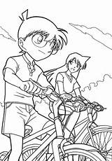 Conan Pages Detective Coloring Ran Màu Tô Ride Bike Sheets Choose Board Lưu ã Coloringsun Từ sketch template