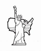 Liberty Statue Coloring Pages Drawing Kids Outline Clipart July Line 4th Template Learning Printable Cliparts Coloring4free Print American Crown Color sketch template
