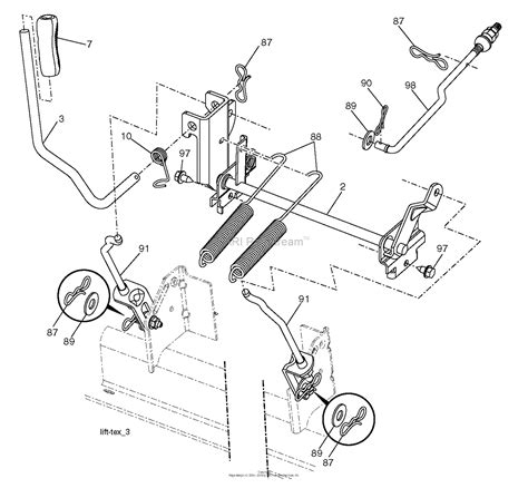 husqvarna lgt    parts diagram  mower lift deck lift