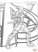 Coloring Hawkeye Pages Avengers sketch template
