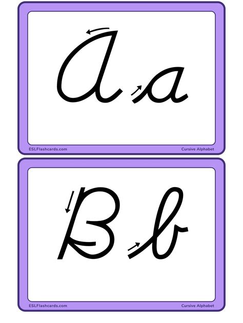 Printable Alphabet Flash Cards Uppercase Lowercase Cursive Alphabet