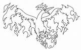 Moltres Coloring Pages Pokemon Drawing Legendary sketch template