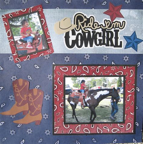 ride em cowgirl layout~ country rodeo pinterest scrapbook layouts and star